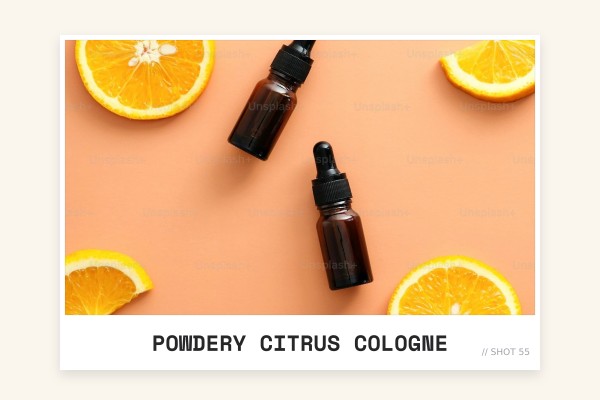powdery citrus cologne